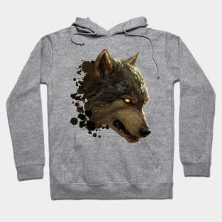 Drawn wolf animals funny eyes shine Hoodie